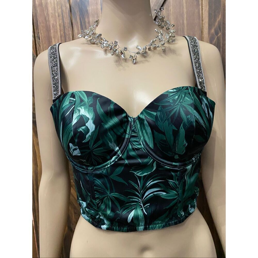 Victoria’s Secret Very Sexy Corset Palm Tree Bustier Bra 36C